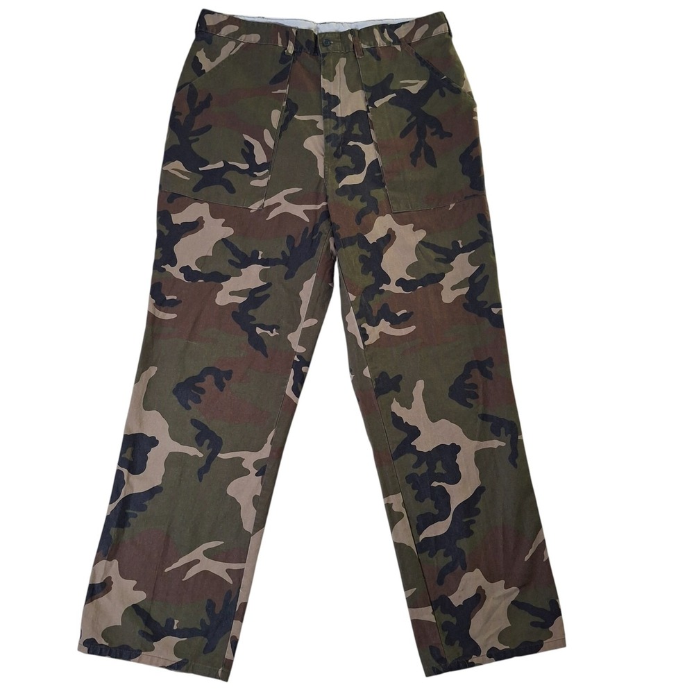 Vintage‎ Winchester Camo Pants Men's 36 Green Woodland Hunting Adjustable Waist